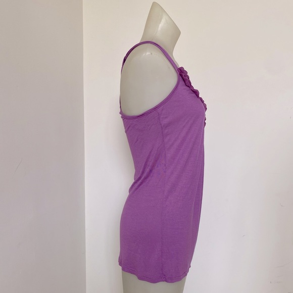 Charlotte Russe Purple Tank Top with Flower Details Size Small - Picture 3 of 6